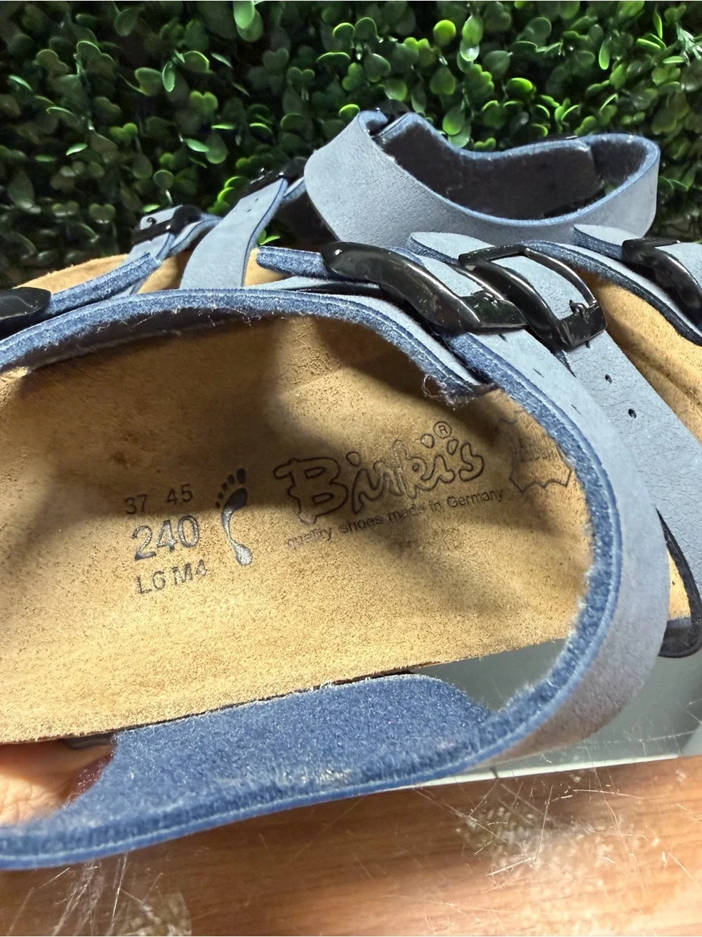 Birkenstock Navy Three-Buckle Suede Sandals - Picture 9 of 10